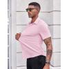 imageCOOFANDY Mens Casual Button Down Shirts Stretch Short Sleeve Business Dress Shirt with PocketPink