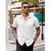 imageCOOFANDY Mens Casual Button Down Shirts Stretch Short Sleeve Business Dress Shirt with PocketWhite