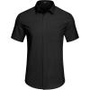imageCOOFANDY Mens Casual Dress Shirt Short Sleeve Wrinkle Free Dress Shirt Business Casual ShirtsBlack