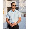 imageCOOFANDY Mens Casual Dress Shirt Short Sleeve Wrinkle Free Dress Shirt Business Casual ShirtsLight Blue