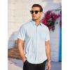 imageCOOFANDY Mens Casual Dress Shirt Short Sleeve Wrinkle Free Dress Shirt Business Casual ShirtsLight Blue