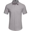 imageCOOFANDY Mens Casual Dress Shirt Short Sleeve Wrinkle Free Dress Shirt Business Casual ShirtsLight Grey