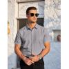 imageCOOFANDY Mens Casual Dress Shirt Short Sleeve Wrinkle Free Dress Shirt Business Casual ShirtsLight Grey