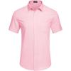 imageCOOFANDY Mens Casual Dress Shirt Short Sleeve Wrinkle Free Dress Shirt Business Casual ShirtsLight Pink
