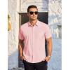 imageCOOFANDY Mens Casual Dress Shirt Short Sleeve Wrinkle Free Dress Shirt Business Casual ShirtsLight Pink