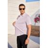 imageCOOFANDY Mens Casual Dress Shirt Short Sleeve Wrinkle Free Dress Shirt Business Casual ShirtsLight Purple