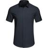 imageCOOFANDY Mens Casual Dress Shirt Short Sleeve Wrinkle Free Dress Shirt Business Casual ShirtsNavy Blue