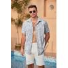 imageCOOFANDY Mens Casual Summer Beach Shirt Short Sleeve Button Down Shirt Vacation Wedding Shirt Linen Textured ShirtsLeaf