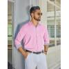 imageCOOFANDY Mens Dress Shirt Wrinkle Free Regular Fit Stretch Long Sleeve Button Down ShirtsPink