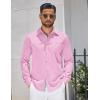imageCOOFANDY Mens Dress Shirt Wrinkle Free Regular Fit Stretch Long Sleeve Button Down ShirtsPink