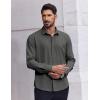 imageCOOFANDY Mens Dress Shirts Long Sleeve Casual Button Down Shirt Solid Regular Fit Formal Business ShirtsArmy Green