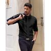 imageCOOFANDY Mens Dress Shirts Long Sleeve Casual Button Down Shirt Solid Regular Fit Formal Business ShirtsBlack