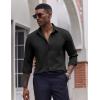 imageCOOFANDY Mens Dress Shirts Long Sleeve Casual Button Down Shirt Solid Regular Fit Formal Business ShirtsBlack
