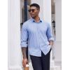 imageCOOFANDY Mens Dress Shirts Long Sleeve Casual Button Down Shirt Solid Regular Fit Formal Business ShirtsClear Blue