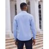 imageCOOFANDY Mens Dress Shirts Long Sleeve Casual Button Down Shirt Solid Regular Fit Formal Business ShirtsClear Blue