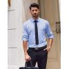 imageCOOFANDY Mens Dress Shirts Long Sleeve Casual Button Down Shirt Solid Regular Fit Formal Business ShirtsClear Blue