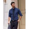 imageCOOFANDY Mens Dress Shirts Long Sleeve Casual Button Down Shirt Solid Regular Fit Formal Business ShirtsDark Blue