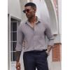 imageCOOFANDY Mens Dress Shirts Long Sleeve Casual Button Down Shirt Solid Regular Fit Formal Business ShirtsLight Grey