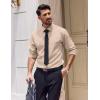 imageCOOFANDY Mens Dress Shirts Long Sleeve Casual Button Down Shirt Solid Regular Fit Formal Business ShirtsLight Khaki