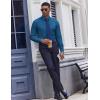 imageCOOFANDY Mens Dress Shirts Long Sleeve Casual Button Down Shirt Solid Regular Fit Formal Business ShirtsOcean Blue