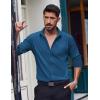 imageCOOFANDY Mens Dress Shirts Long Sleeve Casual Button Down Shirt Solid Regular Fit Formal Business ShirtsOcean Blue