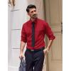 imageCOOFANDY Mens Dress Shirts Long Sleeve Casual Button Down Shirt Solid Regular Fit Formal Business ShirtsRed