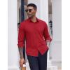 imageCOOFANDY Mens Dress Shirts Long Sleeve Casual Button Down Shirt Solid Regular Fit Formal Business ShirtsRed