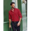 imageCOOFANDY Mens Dress Shirts Long Sleeve Casual Button Down Shirt Solid Regular Fit Formal Business ShirtsRed