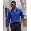 imageCOOFANDY Mens Dress Shirts Long Sleeve Casual Button Down Shirt Solid Regular Fit Formal Business ShirtsSky Blue