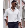 imageCOOFANDY Mens Dress Shirts Long Sleeve Casual Button Down Shirt Solid Regular Fit Formal Business ShirtsWhite