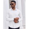 imageCOOFANDY Mens Dress Shirts Long Sleeve Casual Button Down Shirt Solid Regular Fit Formal Business ShirtsWhite