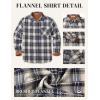 imageCOOFANDY Mens Flannel Shirts Long Sleeve Button Down Shirt Casual Plaid Shirts with PocketNavy White Beige Plaid
