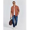 imageCOOFANDY Mens Flannel Shirts Long Sleeve Button Down Shirt Casual Plaid Shirts with PocketOrange Grey Plaid