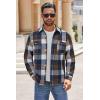 imageCOOFANDY Mens Flannel Shirts Long Sleeve Cotton Plaid Shirt Jacket Casual Button Down Shirt with PocketsBlue Plaid