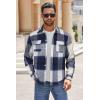 imageCOOFANDY Mens Flannel Shirts Long Sleeve Cotton Plaid Shirt Jacket Casual Button Down Shirt with PocketsBlue White