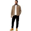imageCOOFANDY Mens Flannel Shirts Long Sleeve Cotton Plaid Shirt Jacket Casual Button Down Shirt with PocketsBrown White