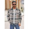imageCOOFANDY Mens Flannel Shirts Long Sleeve Cotton Plaid Shirt Jacket Casual Button Down Shirt with PocketsGrey Brown