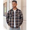imageCOOFANDY Mens Flannel Shirts Long Sleeve Cotton Plaid Shirt Jacket Casual Button Down Shirt with PocketsNavy Blue Yellow