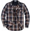 imageCOOFANDY Mens Flannel Shirts Long Sleeve Cotton Plaid Shirt Jacket Casual Button Down Shirt with PocketsNavy Blue Yellow