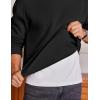 imageCOOFANDY Mens Fleece Crewneck Sweatshirt Cotton Long Sleeve Pullover Casual Thermal ShirtsBlack