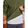 imageCOOFANDY Mens Fleece Crewneck Sweatshirt Cotton Long Sleeve Pullover Casual Thermal ShirtsDark Green