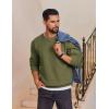 imageCOOFANDY Mens Fleece Crewneck Sweatshirt Cotton Long Sleeve Pullover Casual Thermal ShirtsDark Green
