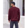 imageCOOFANDY Mens Fleece Crewneck Sweatshirt Cotton Long Sleeve Pullover Casual Thermal ShirtsDark Red