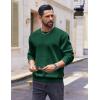 imageCOOFANDY Mens Fleece Crewneck Sweatshirt Cotton Long Sleeve Pullover Casual Thermal ShirtsLake Green
