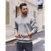 imageCOOFANDY Mens Fleece Crewneck Sweatshirt Cotton Long Sleeve Pullover Casual Thermal ShirtsLight Grey