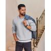 imageCOOFANDY Mens Fleece Crewneck Sweatshirt Cotton Long Sleeve Pullover Casual Thermal ShirtsLight Grey