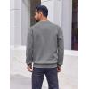 imageCOOFANDY Mens Fleece Crewneck Sweatshirt Cotton Long Sleeve Pullover Casual Thermal ShirtsMid Grey