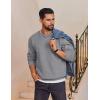 imageCOOFANDY Mens Fleece Crewneck Sweatshirt Cotton Long Sleeve Pullover Casual Thermal ShirtsMid Grey