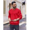 imageCOOFANDY Mens Fleece Crewneck Sweatshirt Cotton Long Sleeve Pullover Casual Thermal ShirtsRed