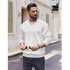 imageCOOFANDY Mens Fleece Crewneck Sweatshirt Cotton Long Sleeve Pullover Casual Thermal ShirtsWhite